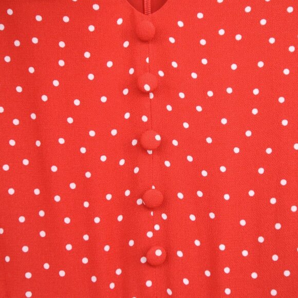 Reformation Red Dot Midi Dress w/ Sheer Sleeves (Size 6) - Picture 9 of 9